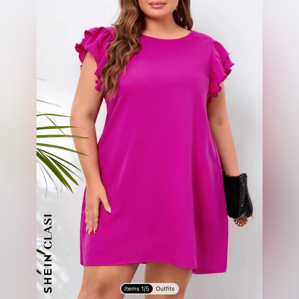 SHEIN Clasi Plus Layered Sleeve Tunic Dress